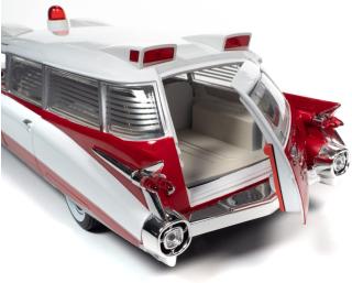 Cadillac Eldorado Ambulance 1959, white & red Auto World 1:18